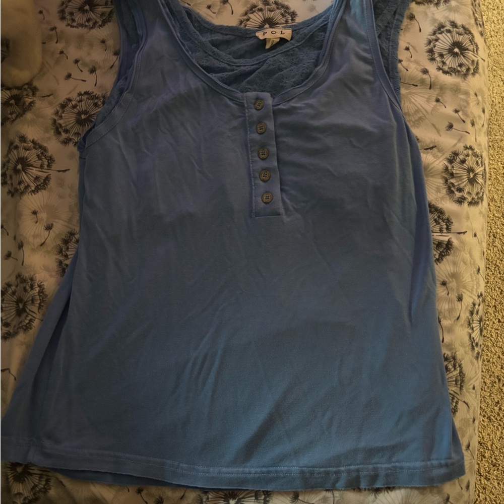POL Blue Sleeveless Top